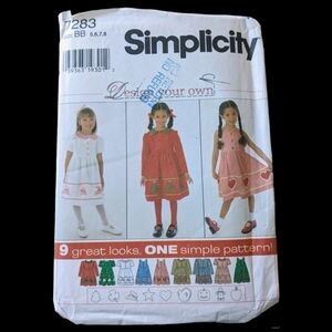 Simplicity sewing pattern 7283 Vintage Size 5,6,7 & 8